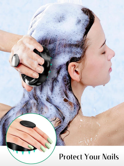HEETA Scalp Massager Hair Growth 2-Pack, Soft Silicone Scalp Scrubber Shampoo Brush for Exfoliation Dandruff Removal Head Massage Stress Relax, Wet & Dry Use for Women Men Thick Thin Curly Hair Care