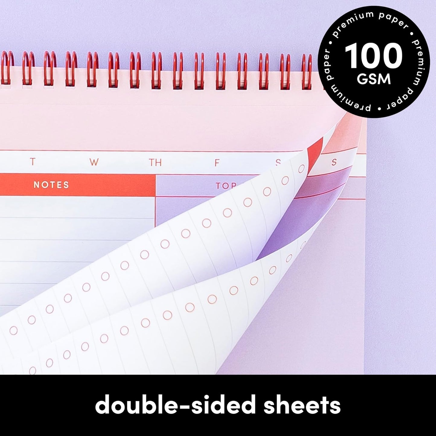 PAPERAGE To Do List Notepad, Daily To Do List Notebook, 60 Double-sided Tear-off Sheets, 1 Pack, 6.5" x 9.5", Undated Daily Planner Checklist for Office, School or Home (Pastel Rainbow Stripe)