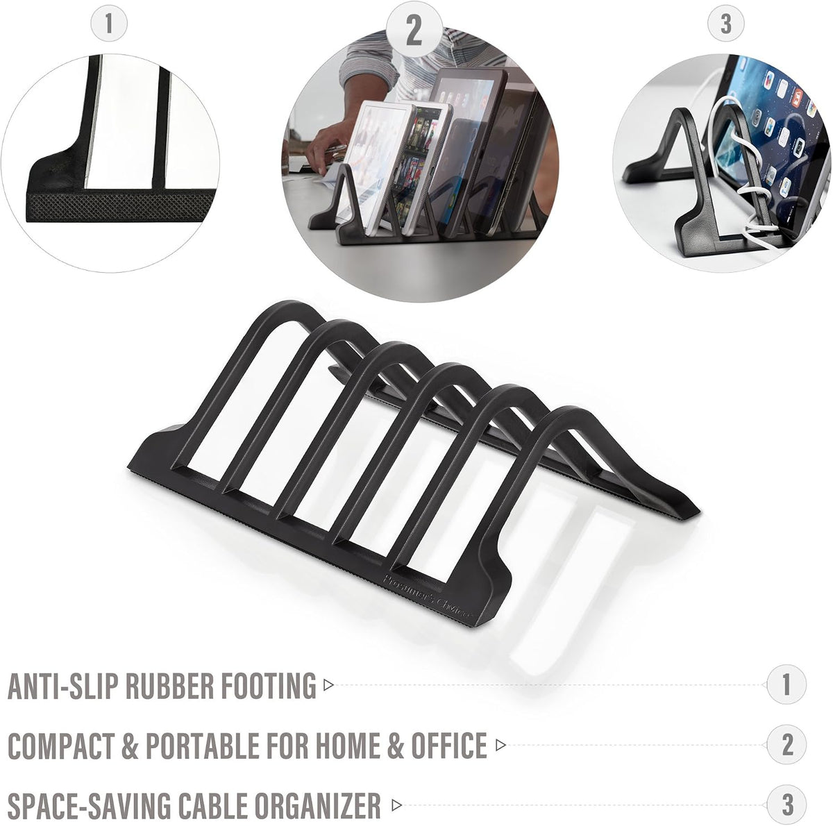 Prosumer's Choice Universal 5 Tablet and Smartphone Charging Organizer Rack/Desktop Stand Holder