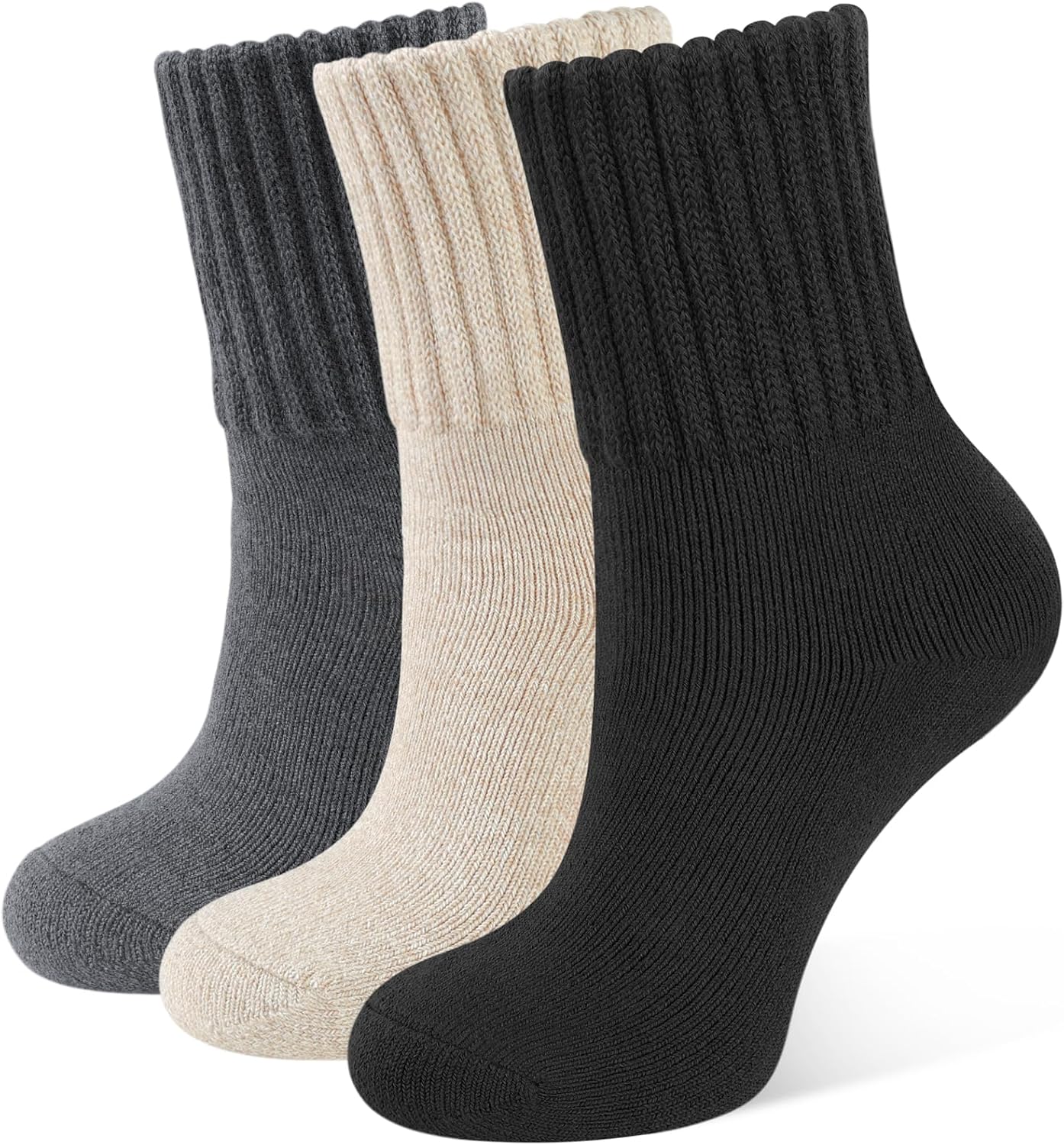 CLOSEMATE Womens Thick Full Cushioned Thermal Warm Boot Socks for Winter 3 Pairs