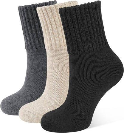 CLOSEMATE Womens Thick Full Cushioned Thermal Warm Boot Socks for Winter 3 Pairs