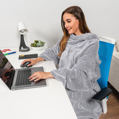PAVILIA Wearable Blanket with Sleeves for Adult Women Men, Cozy Fleece Warm Wrap Throw with Arms, Gifts for Christmas, Wife