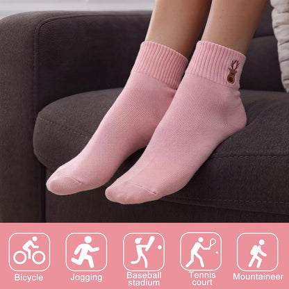 Eurzom 10 Pairs Socks Womens Crew Elastic Ankle Length Cotton Socks Aesthetic Cute Lightweight Low Cut Gifts for Women - Colors B
