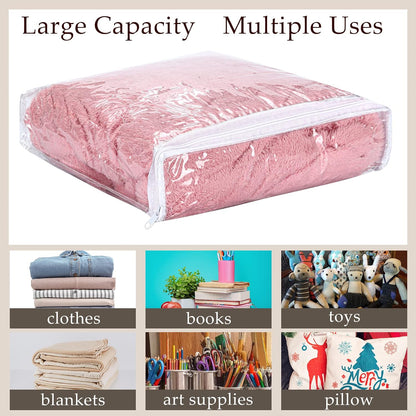 Kingdder 16 Pcs Clear Zippered Storage Bags Plastic Sweater Bag with Zipper