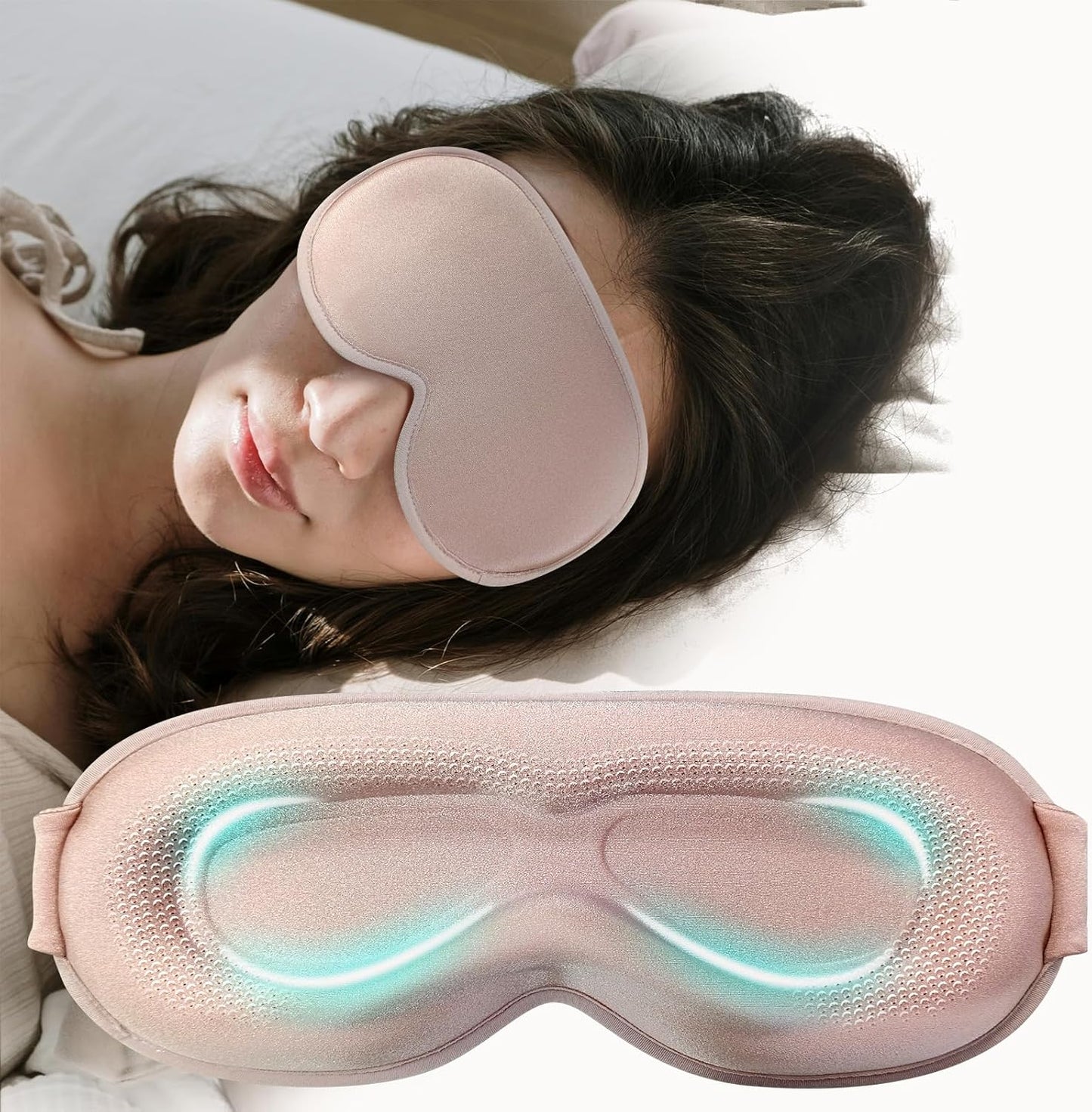 Weighted Eye Mask Cover for Sleeping - Eye Masks for Sleep with Adjustable Strap, Lash Extension Eye Covers for Women Men, 3D Contoured, Plane Travel Essentials, Blindfold for Meditation