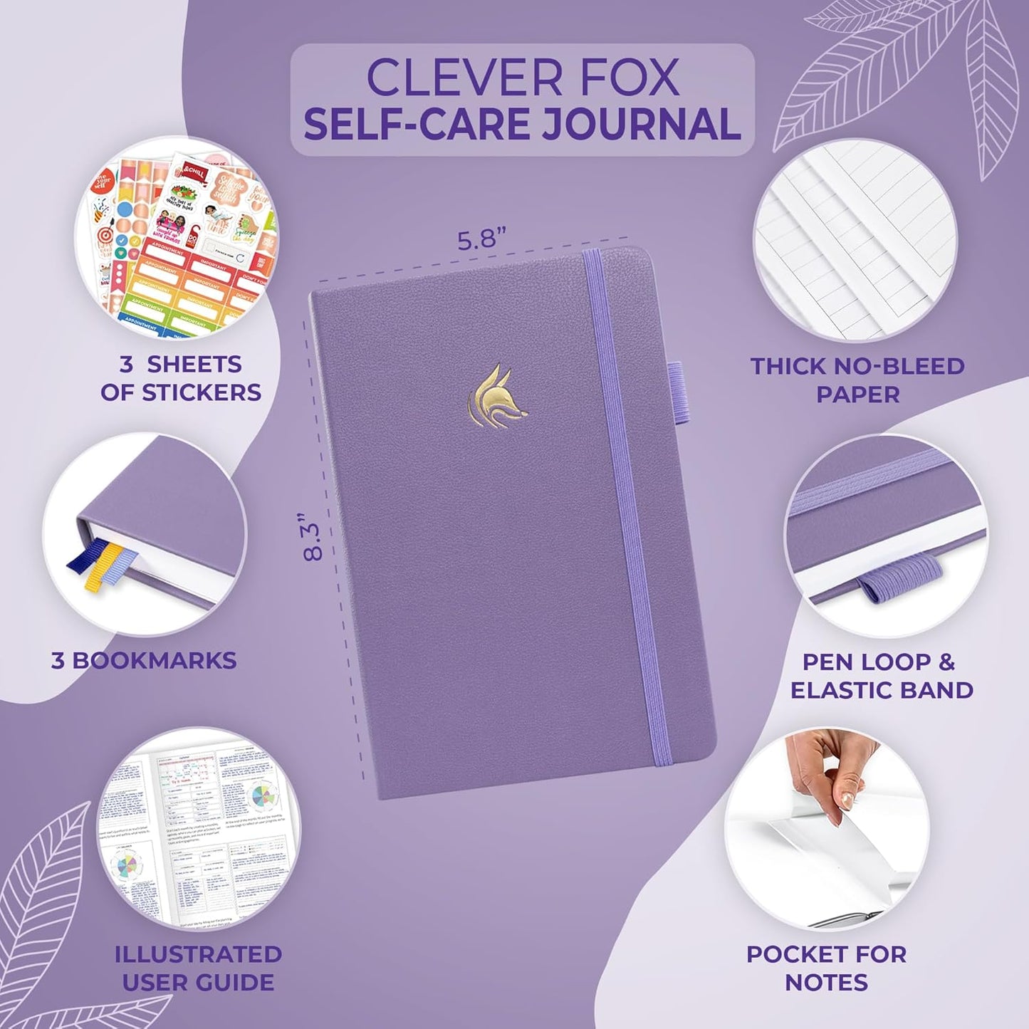 Clever Fox Self-Care Journal – Daily Reflection Notebook – Mental Health & Personal Development Planner, Meditation & Mood Log, A5 (Aquamarine)
