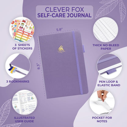 Clever Fox Self-Care Journal – Daily Reflection Notebook – Mental Health & Personal Development Planner, Meditation & Mood Log, A5 (Aquamarine)