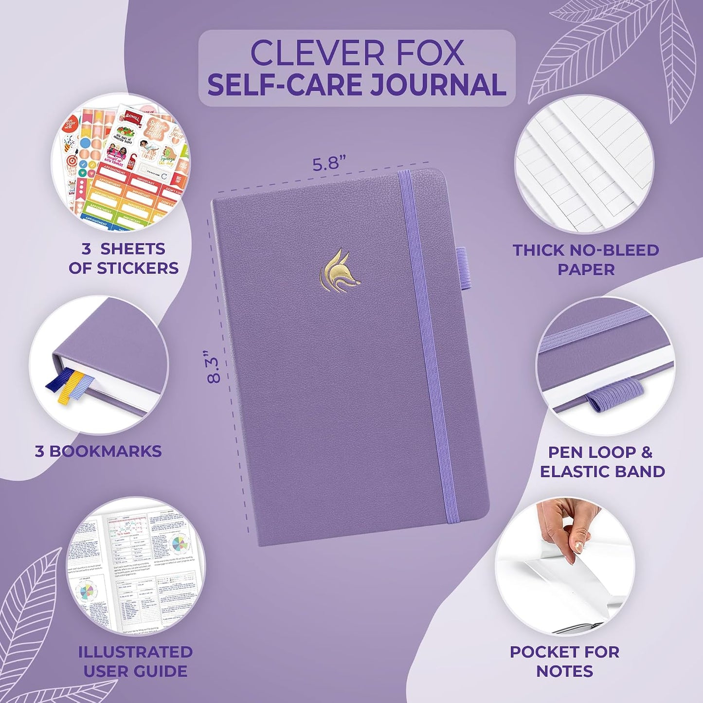 Clever Fox Self-Care Journal for Women, Daily Planner 5.8x8.3 Aquamarine