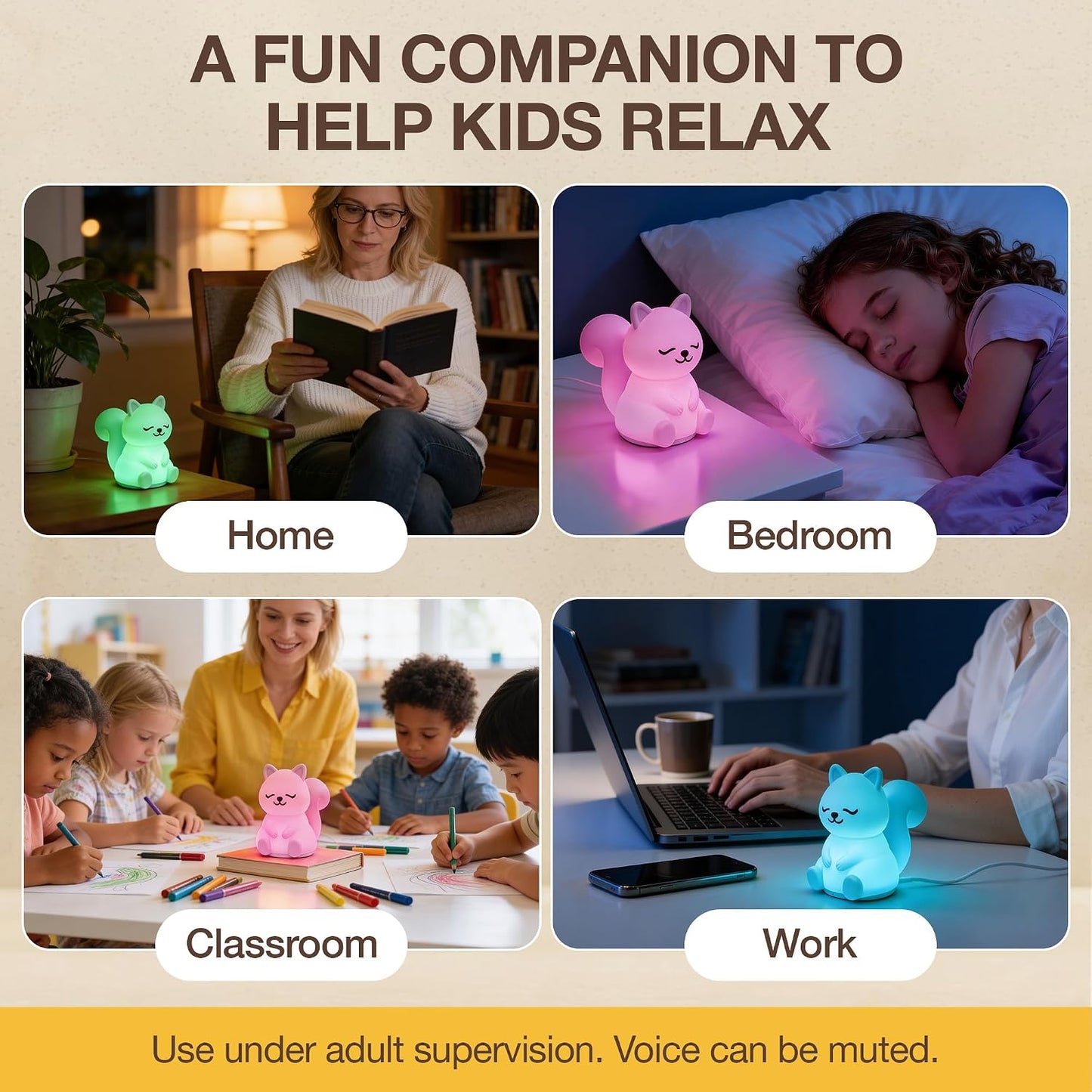 Speaking Breathing Lamp, Guided Meditation & Breathing Light, Kids & Adults