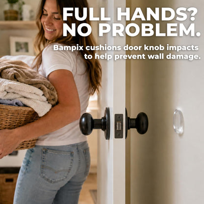 Invisible Door Knob Wall Protector, Clear Silicone, 4 Pack