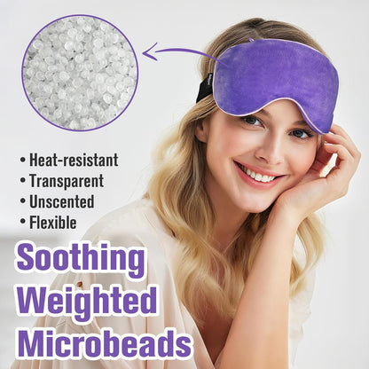 BeHoomi Cooling & Heated Eye Mask, Weighted Eye Mask for Sleeping, Purple
