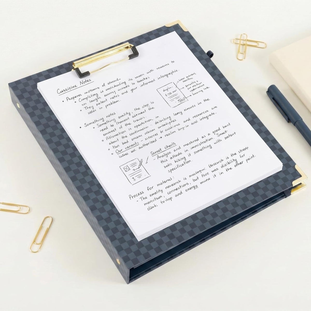 Aesthetic Clipboard Binder with Dividers - 3 Ring Organizer for Work