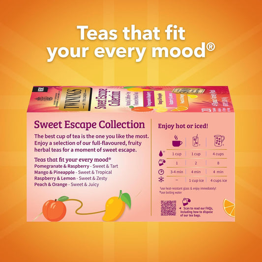 Twinings Sweet Escape Fruity Herbal Tea Variety, 20 Count, Pack of 6