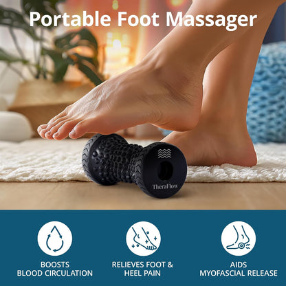 TheraFlow Foot Massager for Plantar Fasciitis Relief - Portable & Lightweight Foot Massager for Neuropathy Pain Relief for Feet, 360° Acupressure Nubs