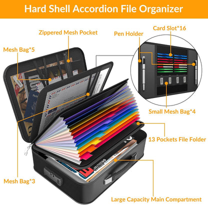 onvvippiv Important Document Organizer Folio Accordion File Organizer