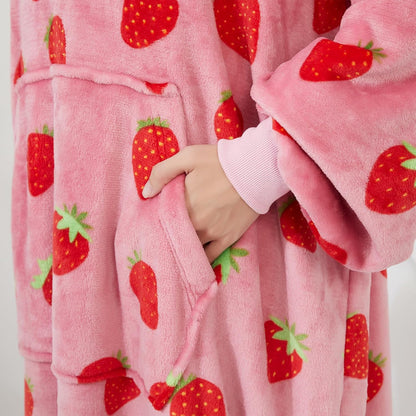 Capecage Blanket Hoodie, Long Hooded Blanket Sweatshirt as Birthday Gifts for Women Men, Long Wearable Blanket for Women Men.