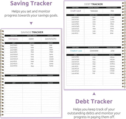 Budget Planner - Monthly Budget Book with Expense Tracker Notebook, Undated Bill Organizer & Finance Planner to Take Control of Your Money, Account Book to Manage Your Finances-Pink