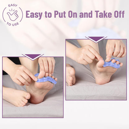 DR. JK- ToePal Gel Toe Separator, 2 Pairs, Toe Spacers, Toe Straightener, Hammer Toe Straightener, Toe Spreader, Toe Stretcher, Toe Corrector for Women and Men, Bunion Corrector