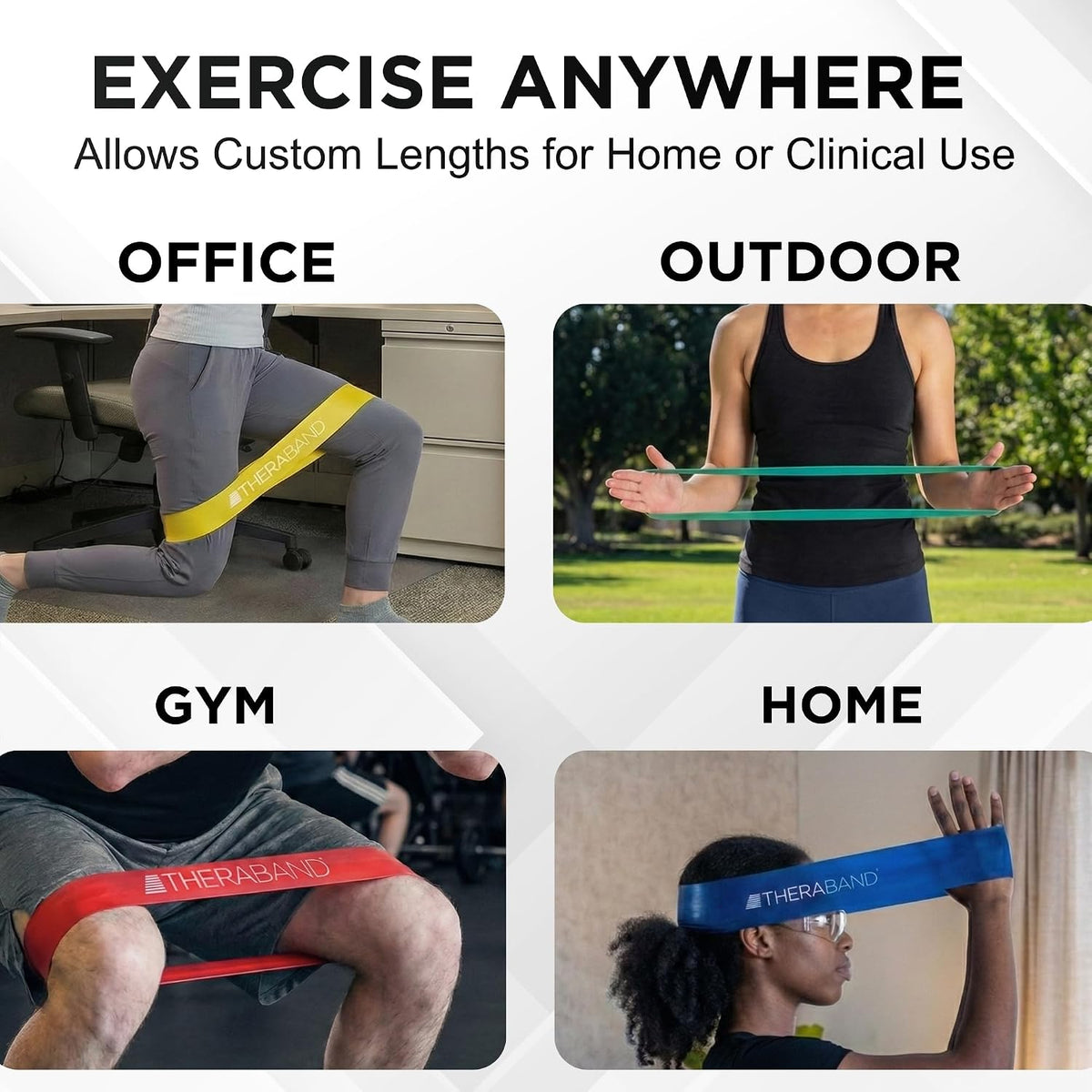 THERABAND Resistance Band Loop Set of 3, Exercise, 12", Black/Silver/Gold
