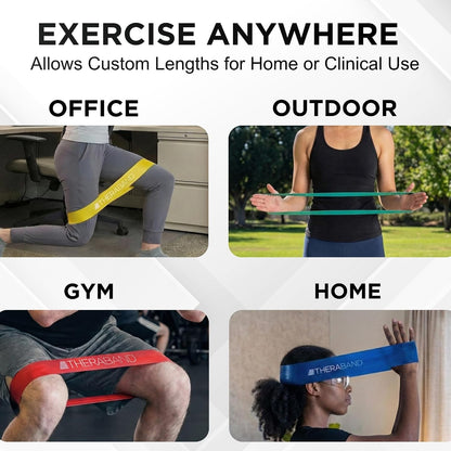 THERABAND Resistance Band Loop Set of 3, Exercise, 12", Black/Silver/Gold