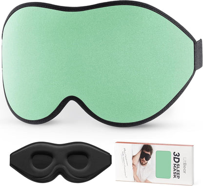 LitBear Sleep Mask for Side Sleeper Women Men, Eye Mask for Sleeping Light Blocking, 3D Contoured Cup Sleeping Mask, Soft Breathable Sleep Eye Mask with Adjustable Elastic Strap for Travel