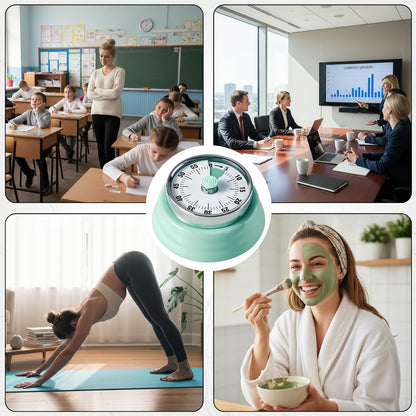 60-Minute Magnetic Visual Timer, Silent Operation and No Battery Needed, Time Management Tools for Kitchen, Homeschool Desk, Office Meetings & Home Learning Timer (Green)