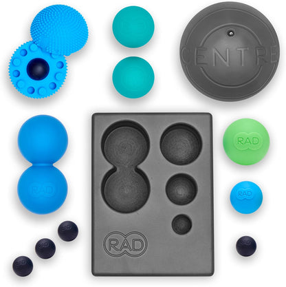 RAD Point Release Kit / 5-in-1 Massage Tool Kit with Block, Massage Balls and Peanut Roller for Self Massage, Mobility and Recovery