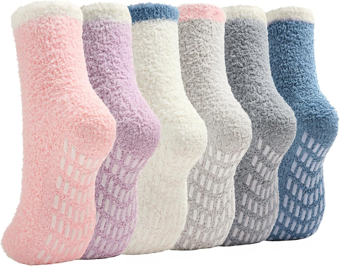 Slipper Socks for Women Men Grip Hospital Socks with Grips Fuzzy Non Slip Warm Womens Gifts