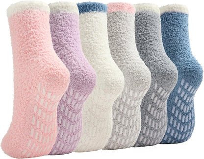 Slipper Socks for Women Men Grip Hospital Socks with Grips Fuzzy Non Slip Warm Womens Gifts