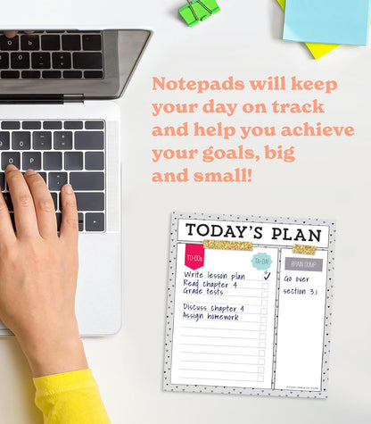 Carson Dellosa Today's Plan Notepad, 50 Sheet Note Pad With Lined Paper for To Do List and Checklist, Classroom Organization Stationery, Desk Accessories and Office Supplies