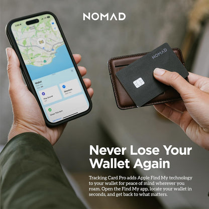Nomad Tracking Card Carbide, Slim Card Tracker with IPX7 Waterproof and Dust Proof Card Tracker for Wallet & Luggage, 5 Months GPS Tracker Long Battery Life, Rechargeable, Compatible with iOS Only