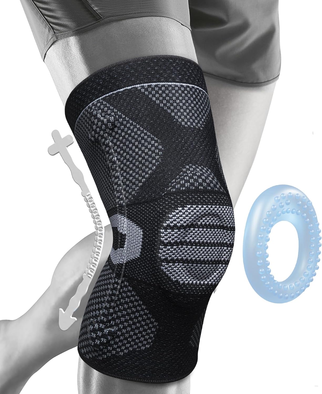 NEENCA Professional Knee Brace for Pain Relief, Medical Knee Support with Patella Pad & Side Stabilizers, Compression Knee Sleeve for Meniscus Tear, ACL, Joint Pain, Runner, Workout (Black, Medium)