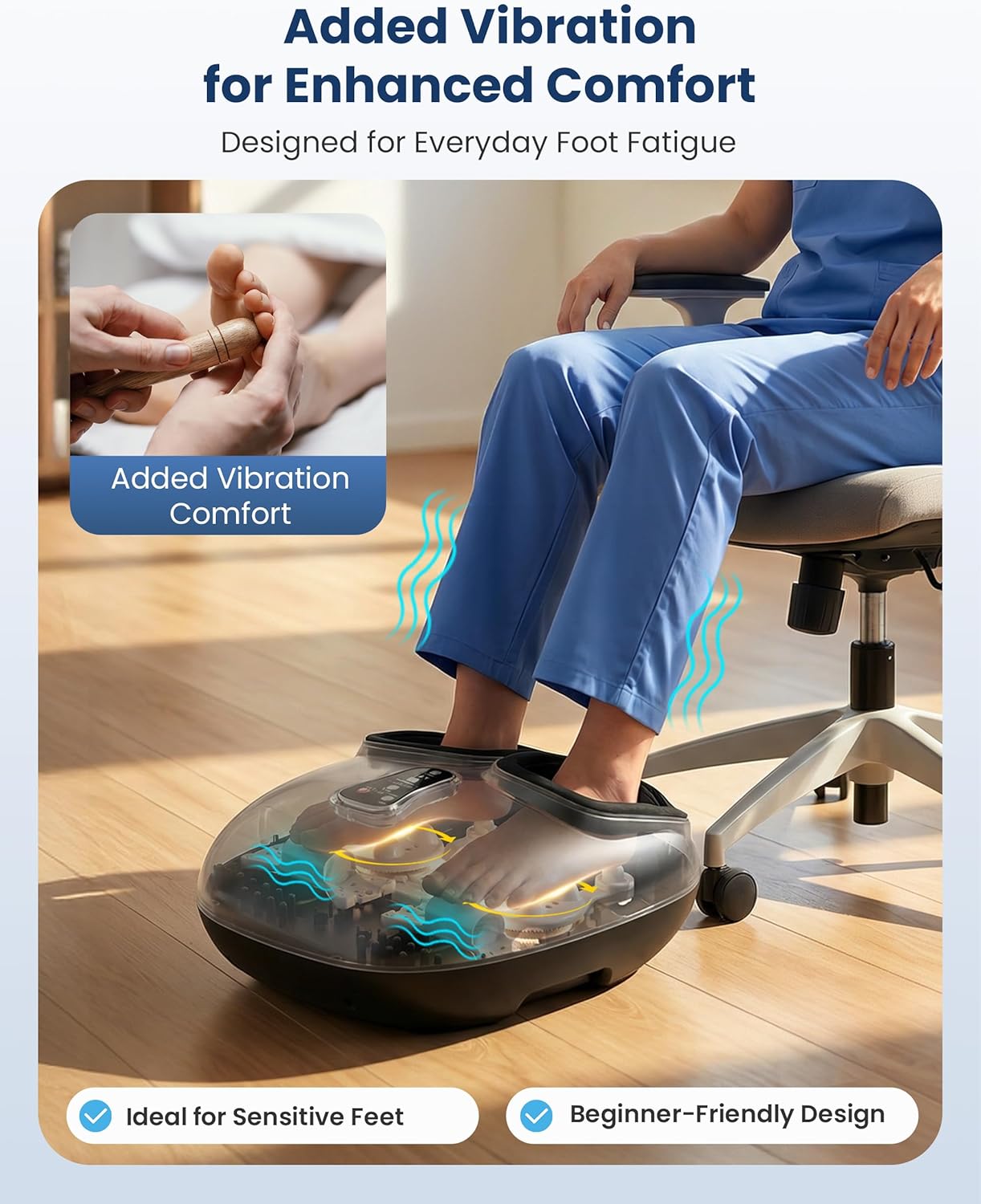COMFIER [2026 Gift for Men,Women,Shiatsu Foot Massager with Fast Heat,Kneading Rolling Compression,Extra Vibration, FSA Eligible HSA Store, Plantar Fasciitis,Neuropathy Pain, Bigger Size 13IN