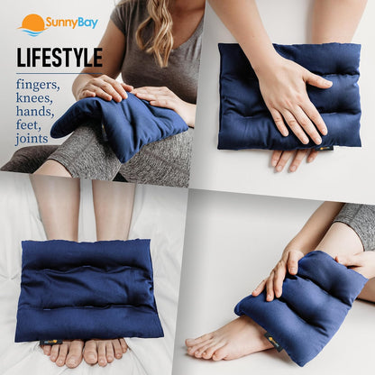 SunnyBay Microwave Heating Pad, Microwavable Moist Hot or Cool Bean Bag Wrap for Neck, Shoulder, Knee, or Back Pain with Fastening Straps, 10x18 Inch Heating Area, 2.8 Lbs, 58 Inches