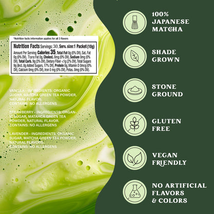 Harmony Premium Japanese Lavender Matcha Tea, 10 Sticks