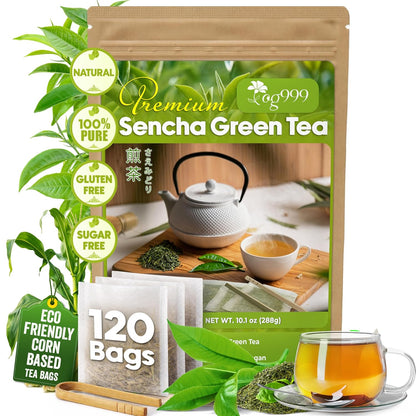 TOG999 Premium Sencha Green Tea Bags, Japanese Sencha Green Tea, 120 Bags