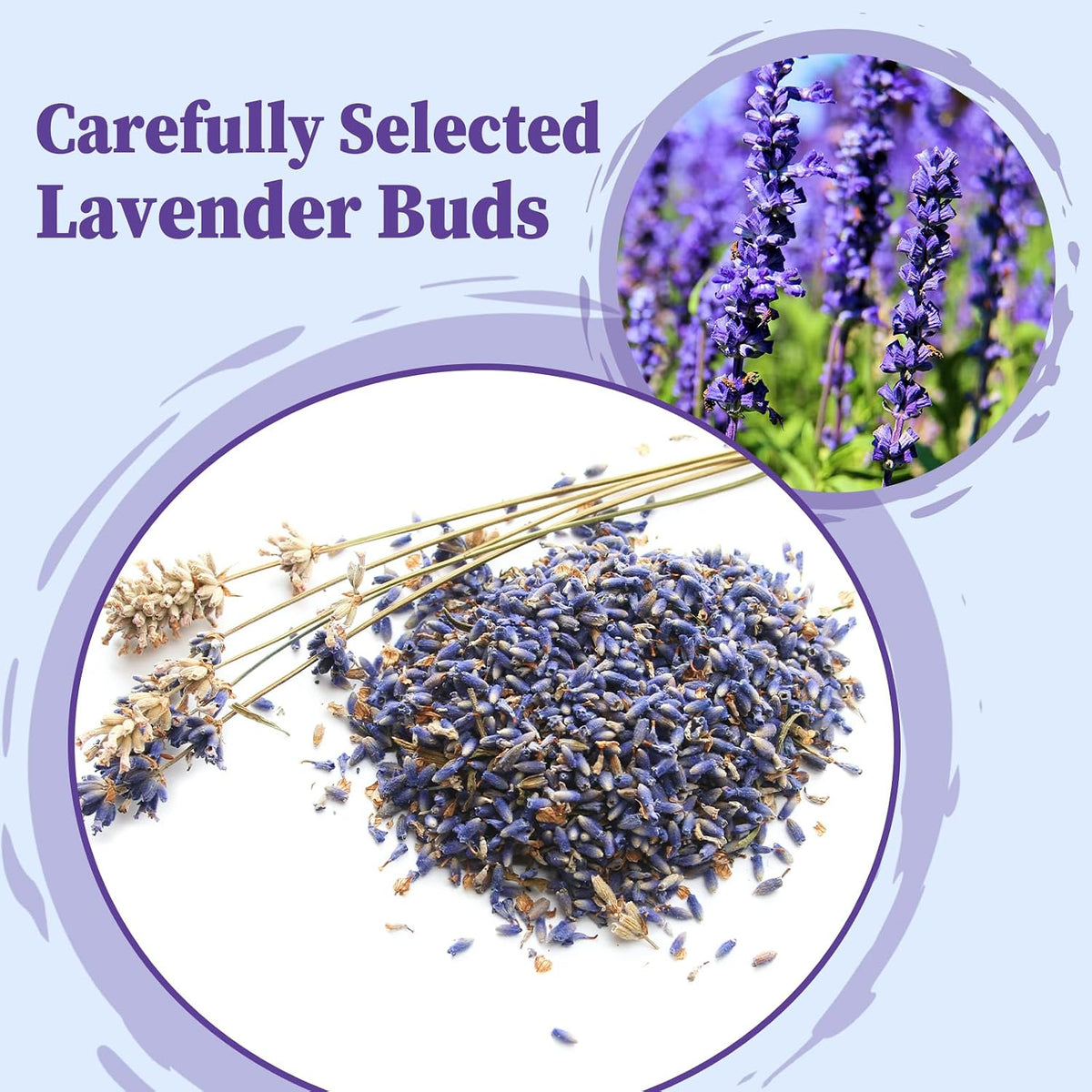 FullChea - Lavender Tea Bags, 50 Count, Natural Lavender Flowers