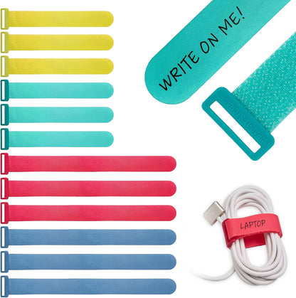 Wrap-It Storage Write On! Cinch Straps - Assorted 12-Pack