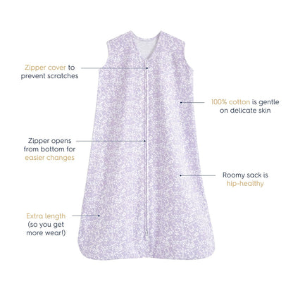 HALO SleepSack, 100% Cotton Wearable Blanket, Swaddle Transition Sleeping Bag, TOG 0.5, Ocean Life, Medium, 6-12 Months