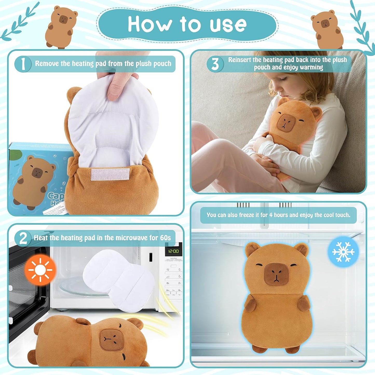 Microwave Heating Pad for Period Cramps,Otter Microwavable Heating Pad for Shoulder Neck Back Knee Pain Relief with Lavender Scented,Cute Otter Plush Toys Heat Pack for Women Kids Birthday