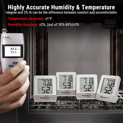 TempPro TP49 Digital Hygrometer Indoor Thermometer Humidity Meter Room Thermometer with Temperature and Humidity Monitor Mini Hygrometer Outdoor Thermometer (Previously ThermoPro)