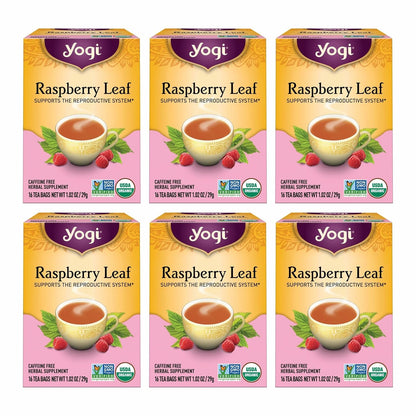 Yogi Raspberry Leaf Tea, 16 Tea Bags (6 Pack)