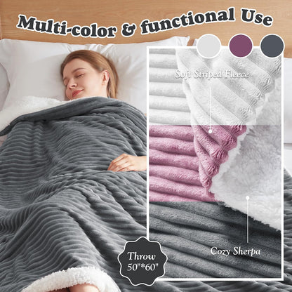 Heated Throw Blanket - Fast Heating 3D Jacquard Electric Heated Blanket, Cozy Heating Blanket with 6 Heating Settings & 4 Hours Auto-Off, Machine Washable, 50"x60", London Grey