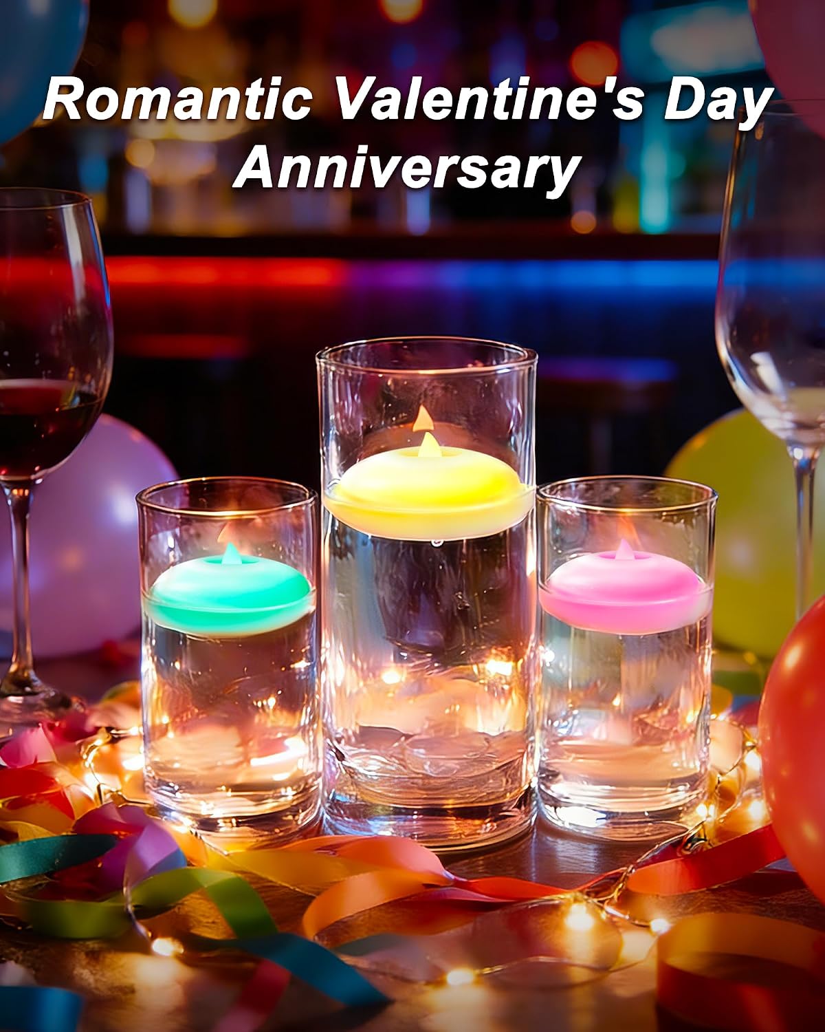 Homemory 24 Pack 3” Flameless Led Floating Candles, 200 Hour White Battery Operate Waterproof Tealights for Cylinder Vases, Centerpieces at Wedding Decor, Party, Pool