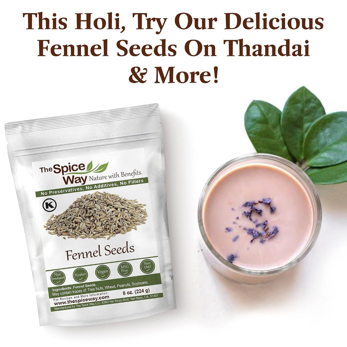 The Spice Way Fennel Seed - bulk whole seeds great for tea and cooking 8 oz