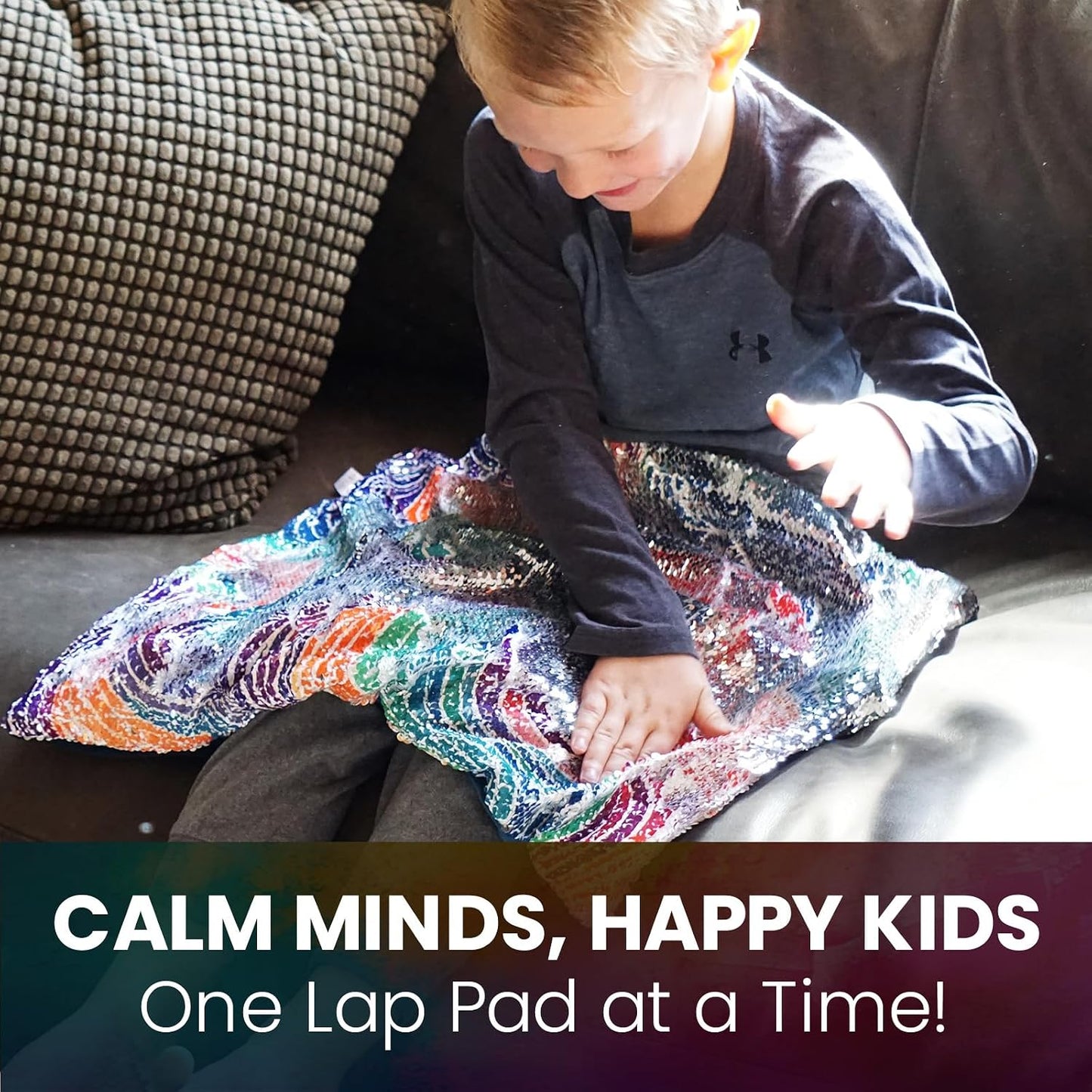 Weighted Lap Pad for Kids, 20 x 17 in, 5 lb Sequin Sensory Blanket