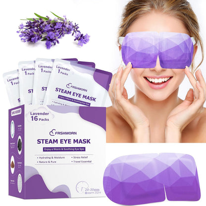 16Packs Steam Eye Mask, Heated Eye Mask for Sleeping, Warm Compress for Eyes, Self Heating Disposal Steam Mask for Home Sleep, Office, Spa, Travel Essentials Mothers Day Gifts (Unscented)