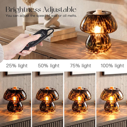 Candeldo Mushroom Wax Melt Warmer: Wax Melter Warmer with Timer Cute Melter Fragrance Candle Lamp Home Decor Mothers Day Birthday Gift for Women
