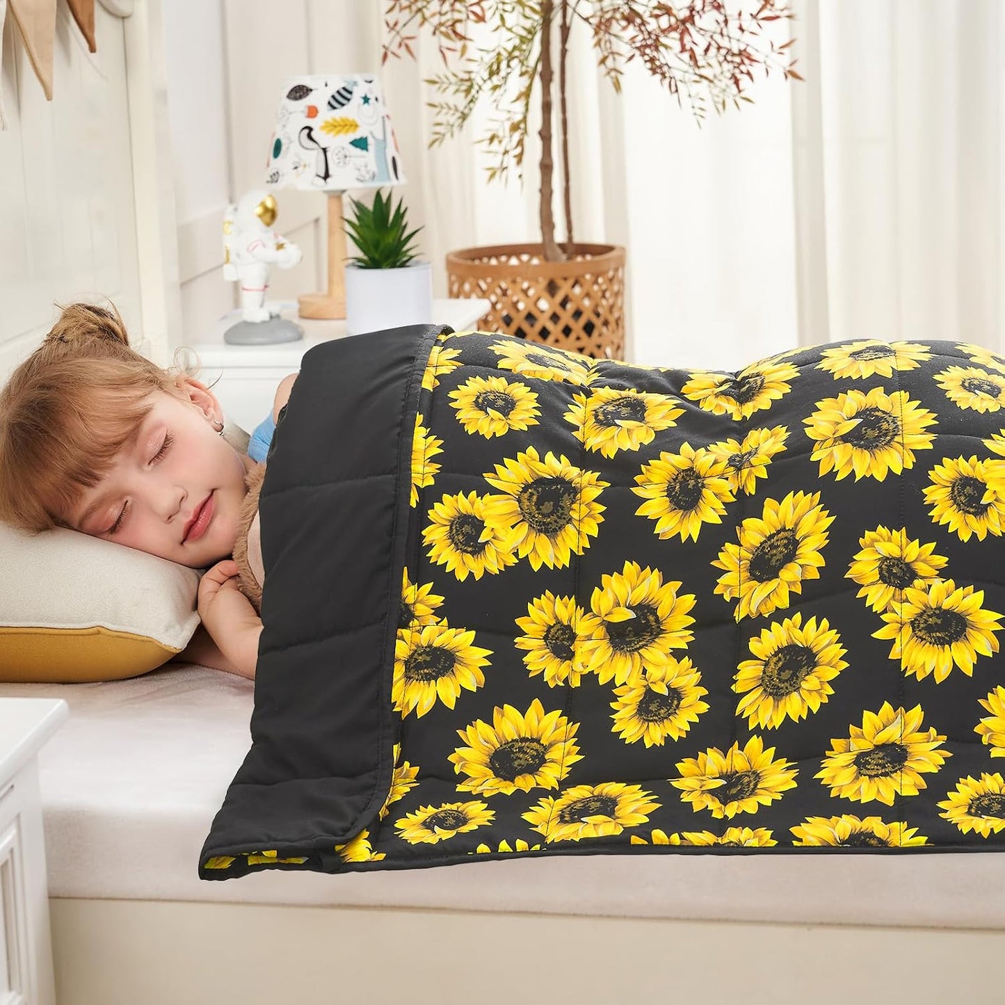 yescool Weighted Lap Pad 2 Pounds Weighted Lap Blanket, Space Plane Small Weighted Blanket, Weighted Throw Blanket Gifts for Travel Indoor Outdoor, 20"x30"