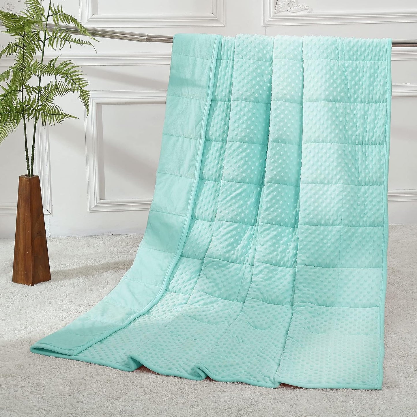 Alomidds Weighted Lap Blanket 7lbs, Cozy Luxury Breathable Weighted Blanket for Adults, Weighted Lap Pad for Travel, Relaxation, Sleeping, Purple, 29" x 24"